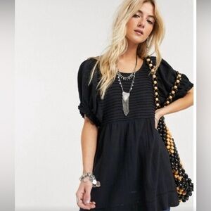Free People Black Tunic Top